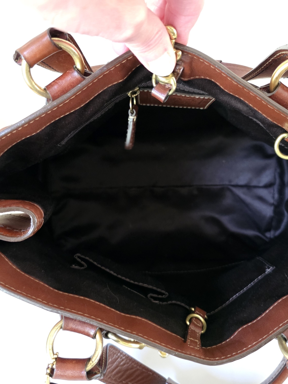 Vintage Hamptons Legacy Horsebit Tote & Wallet Set Cognac Embossed Leather Y2K - Picture 10 of 16